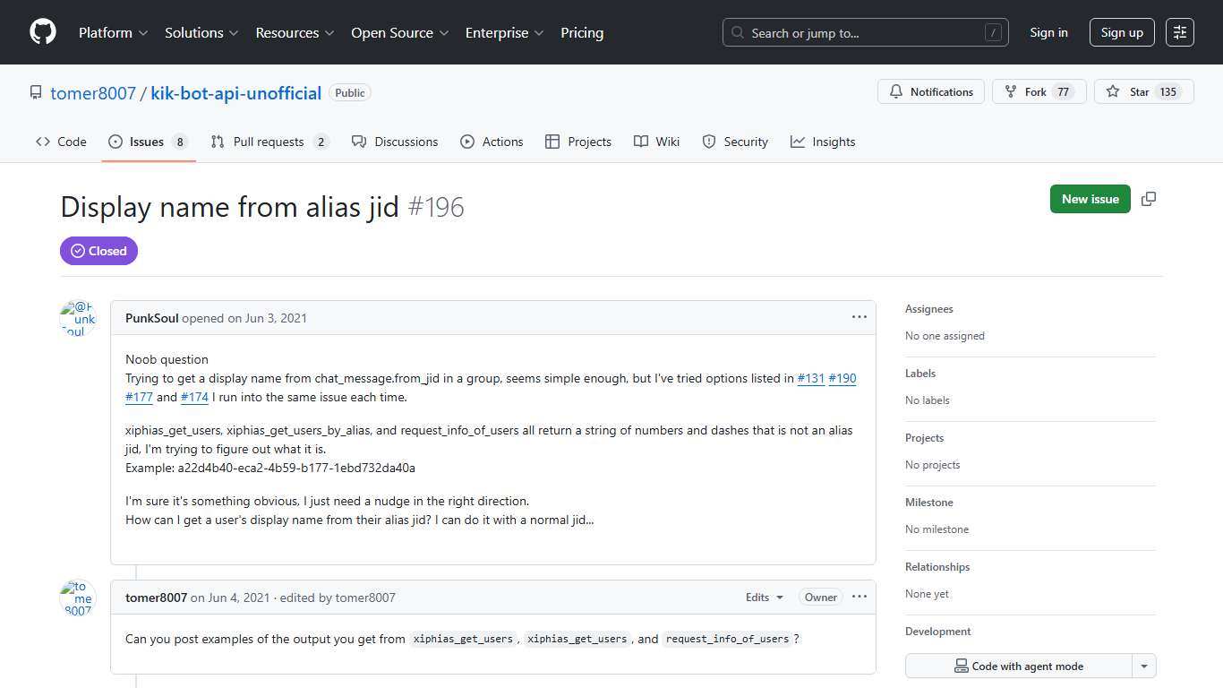 Display name from alias jid · Issue #196 · tomer8007/kik-bot-api-unofficial