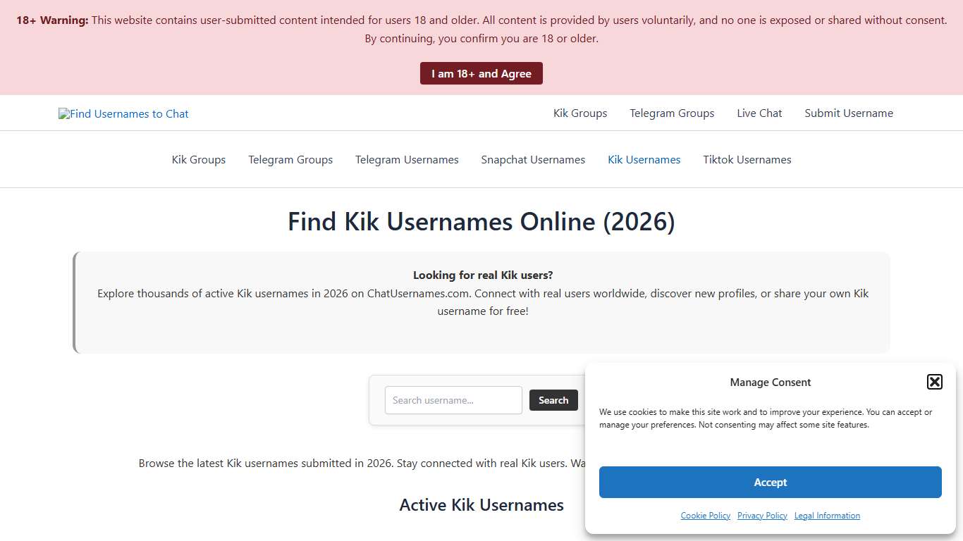Find Kik Usernames Online (2026) ChatUsernames